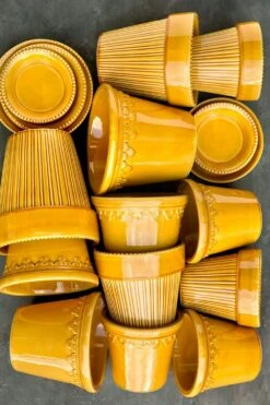 Bergs Potter Copenhagen Topf Mit Unterteller Gelb, Ø14 Cm -Einrichtungsgeschäft bergs potter copenhagen topf mit unterteller gelb 3