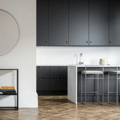 Barhocker Mit Rückenlehne 90 Cm, Grau / Beige Samt -Einrichtungsgeschäft department barstuhl mit hoher ruckenlehne schwarz 194