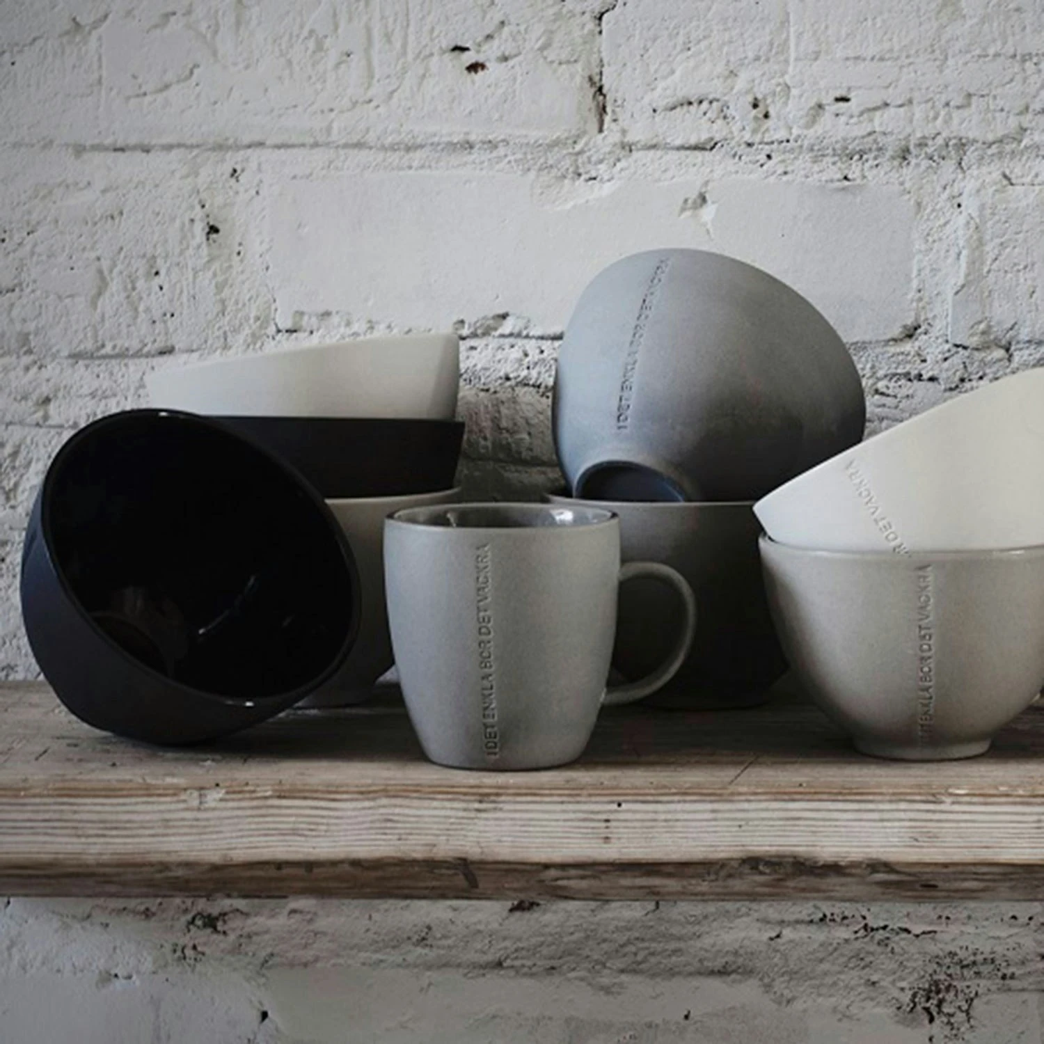 Ernst Zitat Schüssel "I Det Enkla", Weiß 2 Ernst Zitat Schüssel "I Det Enkla", Weiß – Bild 2