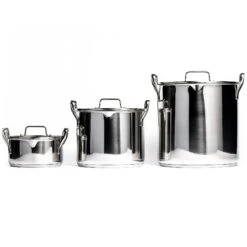 Topfset Stapelbar 3-er Set, Edelstahl -Einrichtungsgeschäft mareld mareld stackable pot set stainless steel 1 45 10l 2